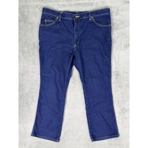 Rider Denim Jeans Mens 40x32** Blue Dark Wash Denim Relaxed Straight Made In USA